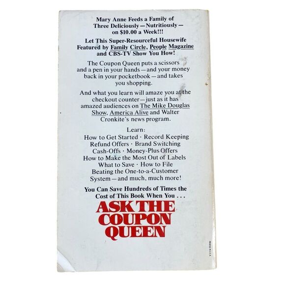 Ask The Coupon Queen Paperback October 1979 by Mary Anne Hayes - Picture 2 of 6